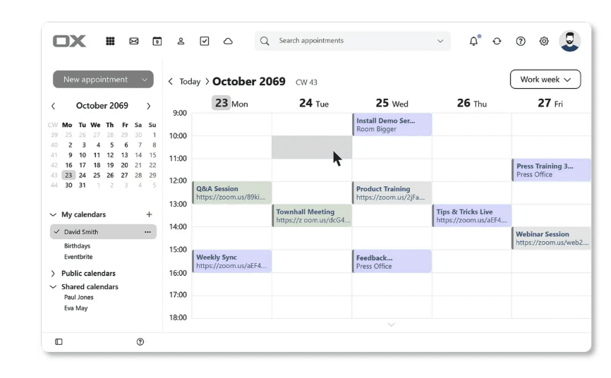 OX Calendar Royal Blue colour