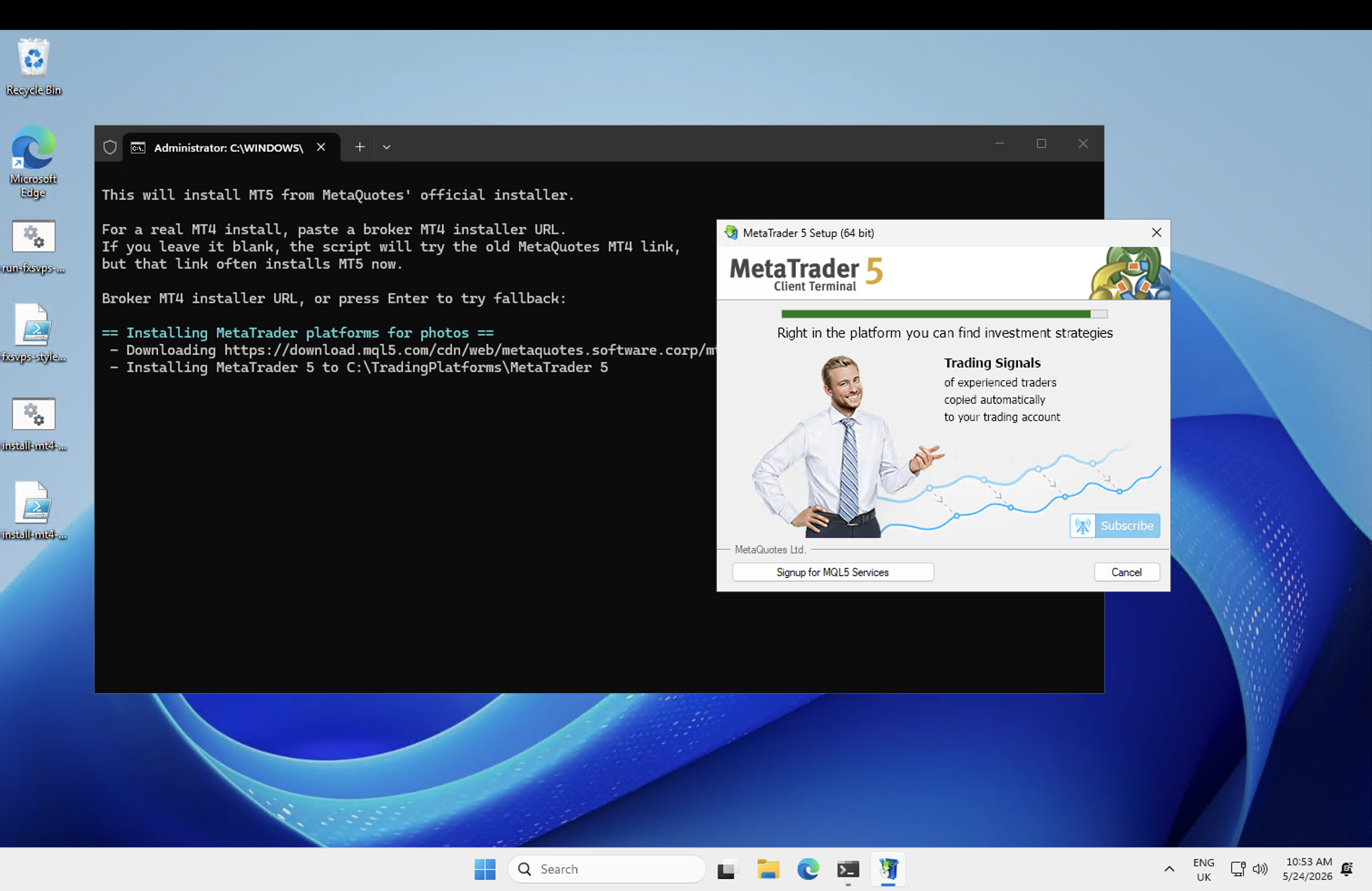 Forex VPS MT5 Installation