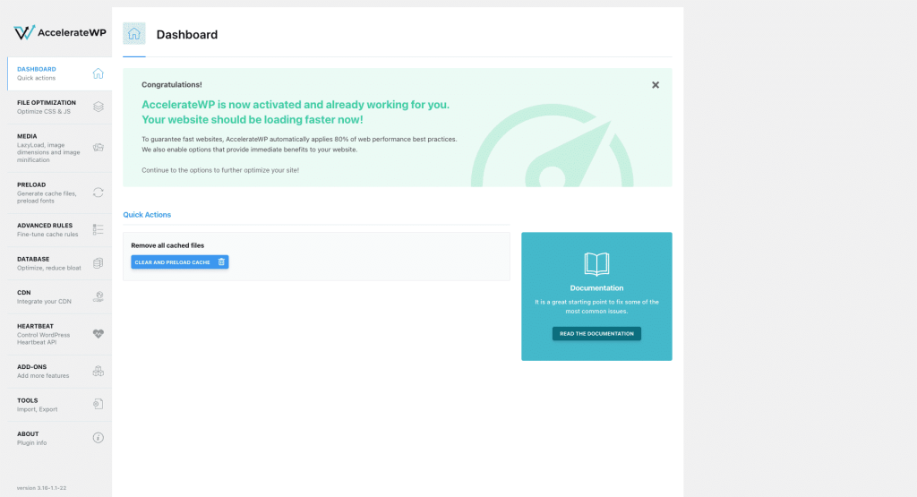Accelerate WP Screenshot