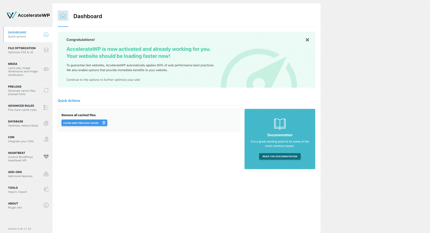 Accelerate WP Screenshot