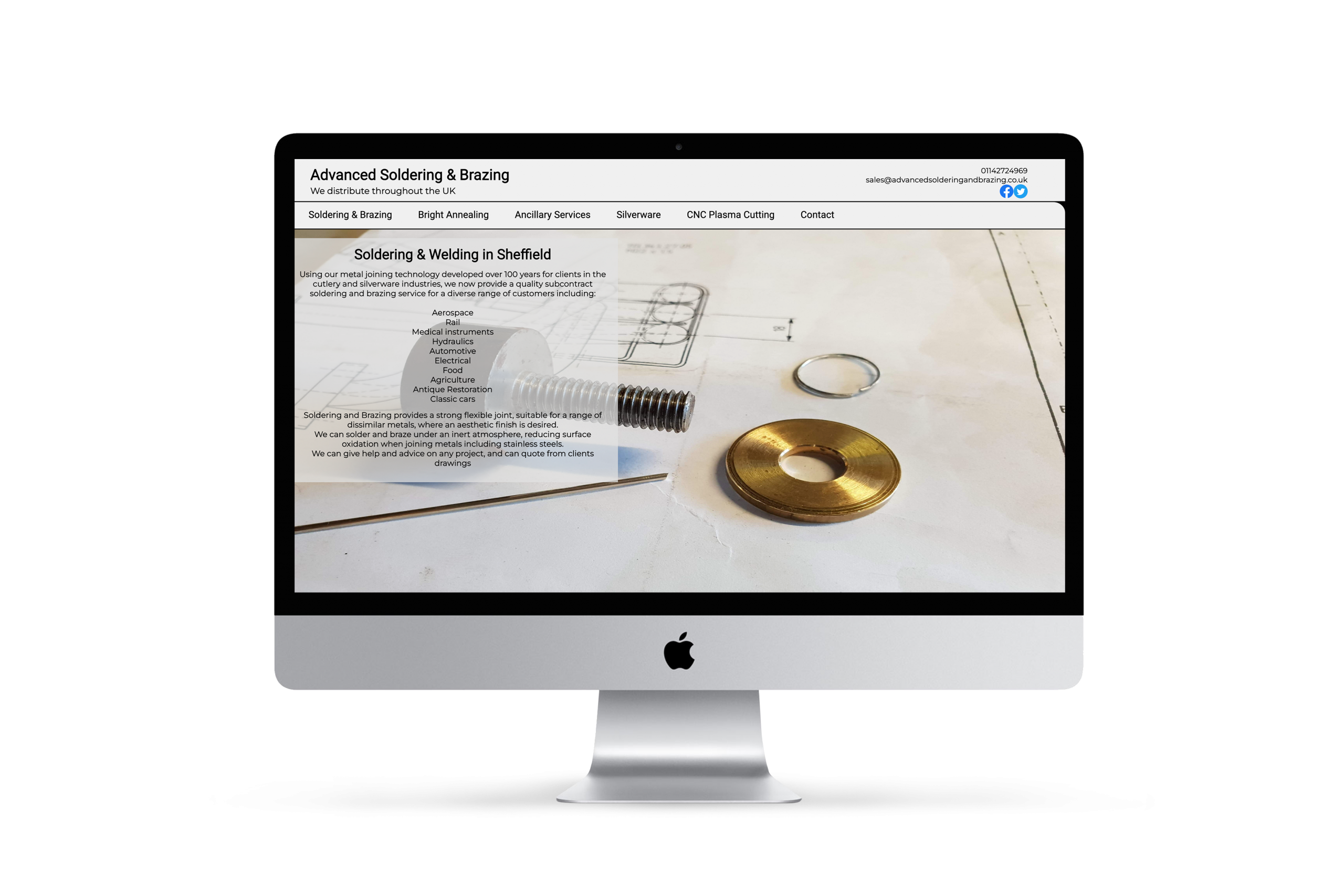 Advanced soldering brazing before website design imac mockup conor bradley digital agency