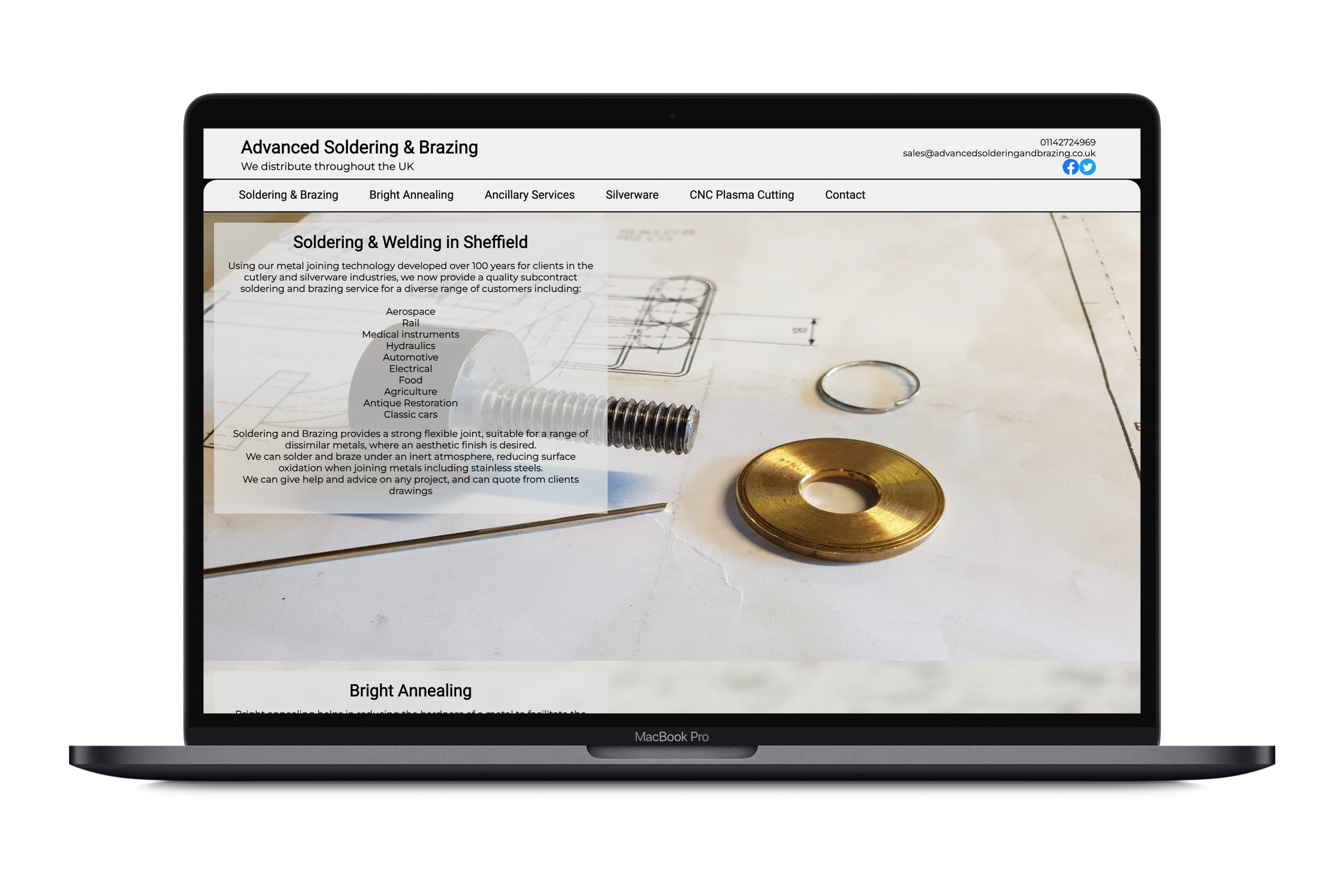 Advanced soldering brazing before website design macbook pro mockup conor bradley digital agency