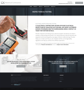 Ck electrical contractors previous website design - inspections & testing