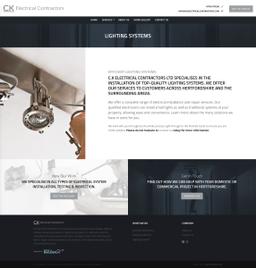 Ck electrical contractors previous website design - lighting systems