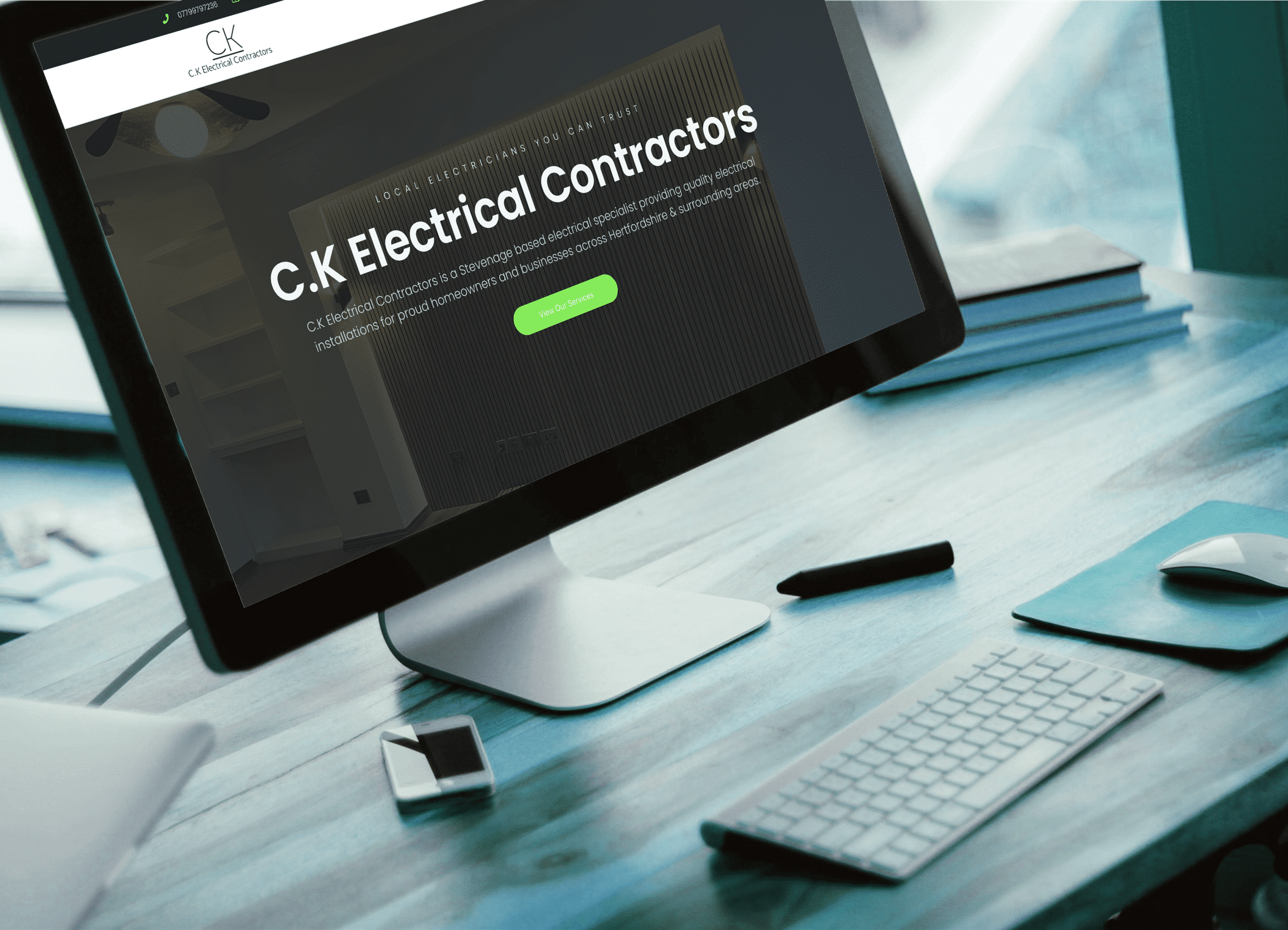 CKElectrical Contractors iMac Mockup