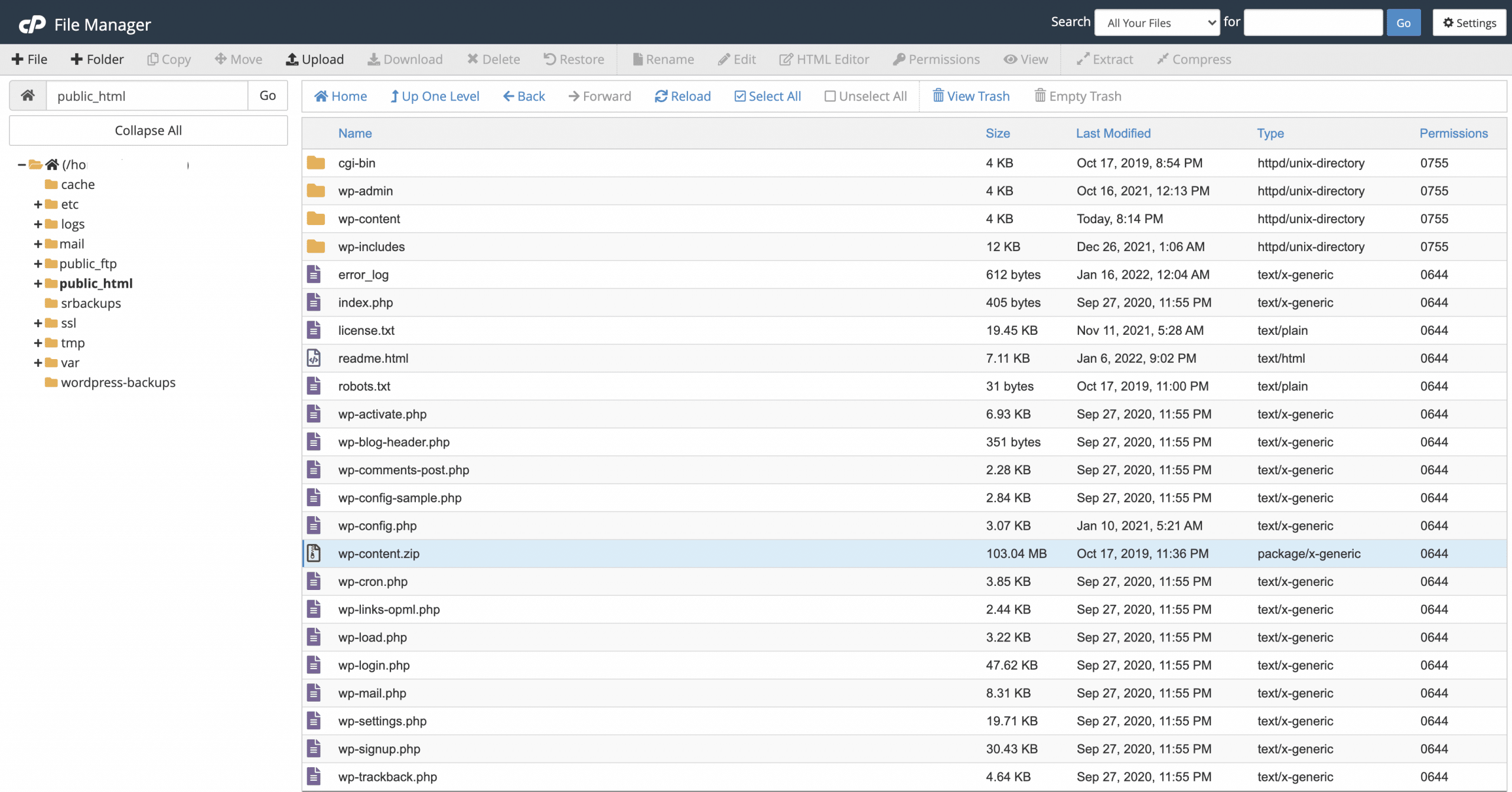 File Manager Screenshot Conor Bradley Digital Agency