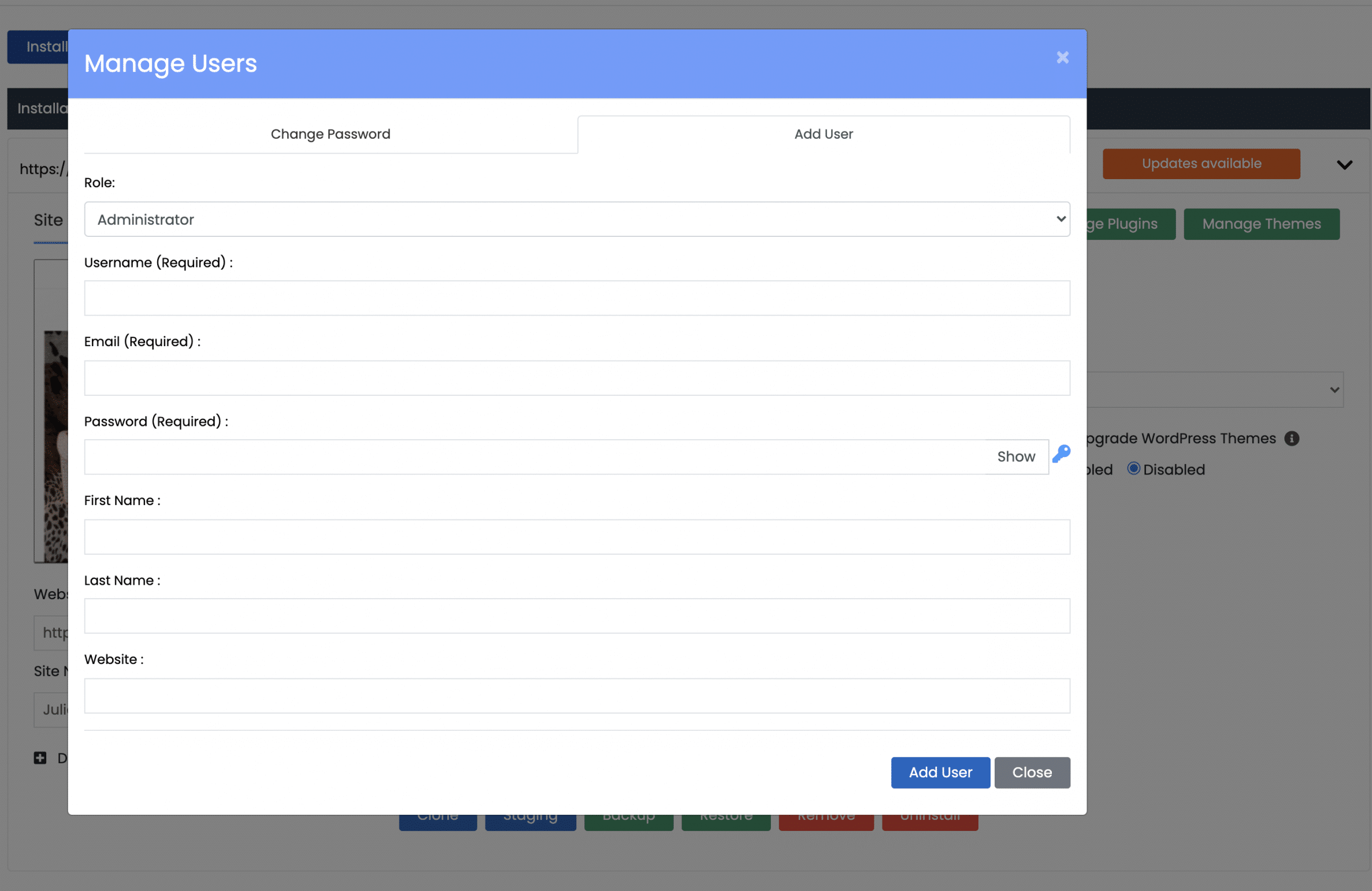 Managing Users Screenshot Conor Bradley Digital Agency e1644788617382