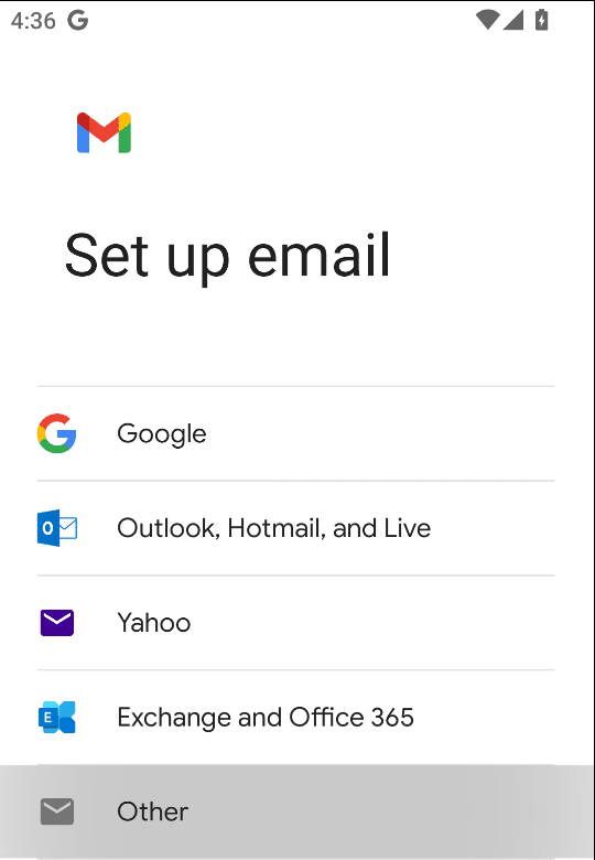 Selecting Other Email Account In GMail App