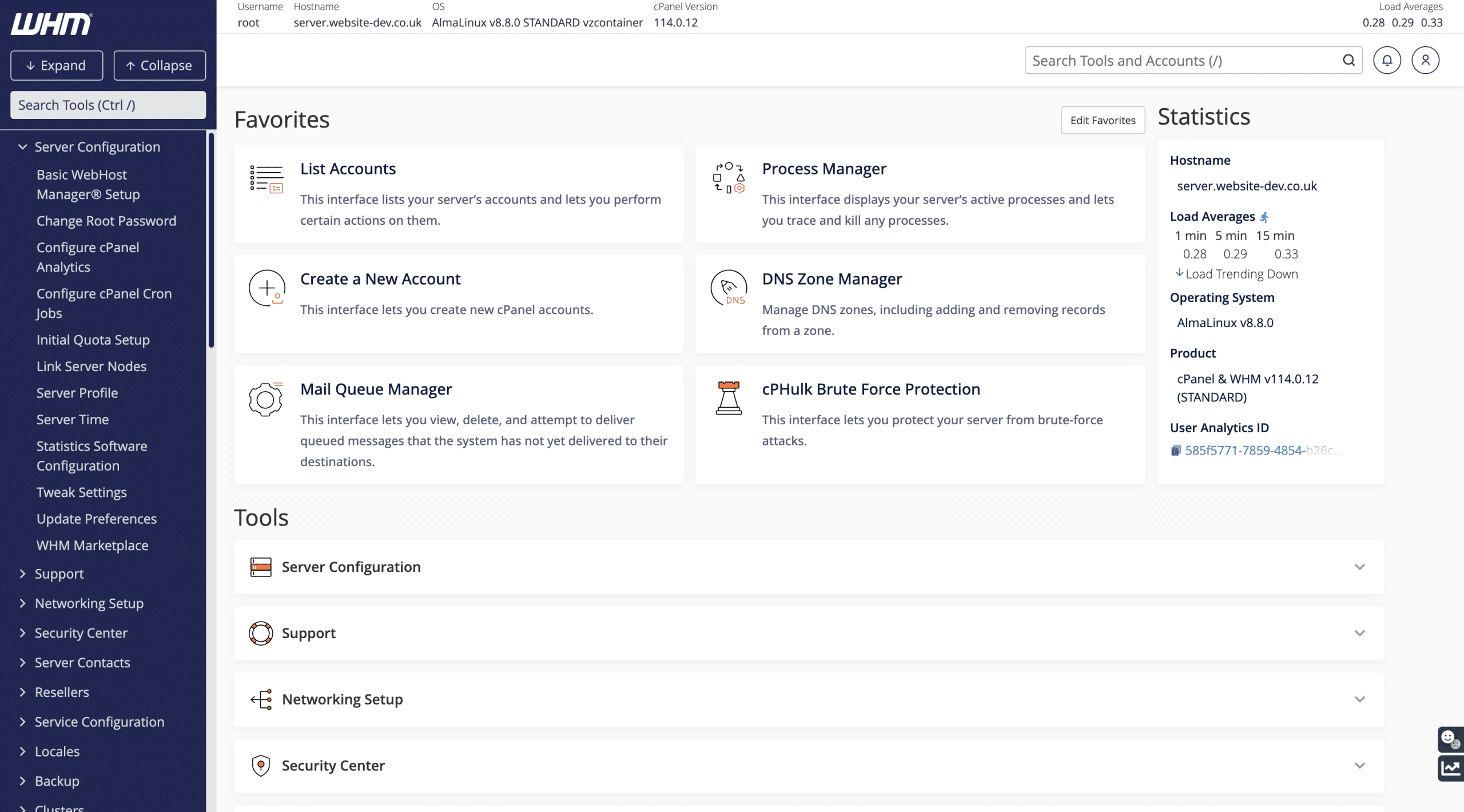 WHMcPanel Screenshot for VPS Management