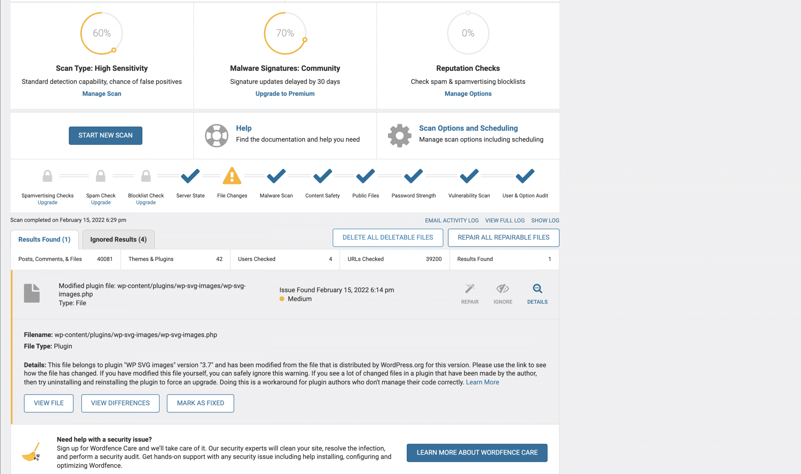 WordPress Security Screenshot Conor Bradley Digital Agency