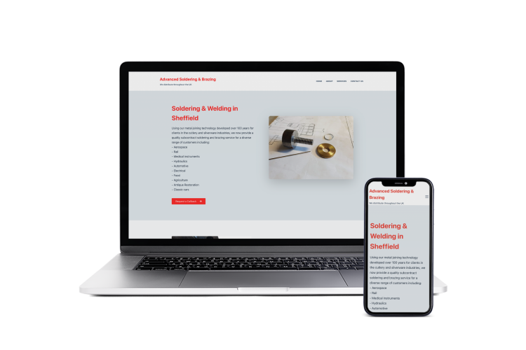 Advanced soldering & brazing website design hero - conor bradley - digital agency