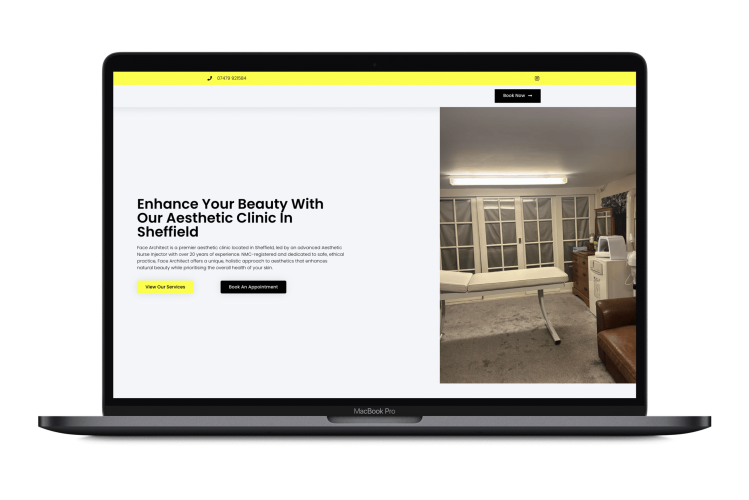 Face Architect Landing Page Screenshot Mockup