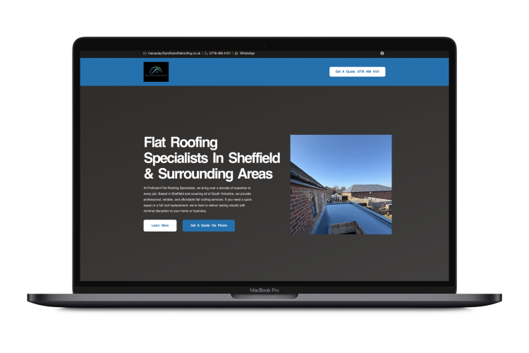 Proficient Flat Roofing macbook pro mockup