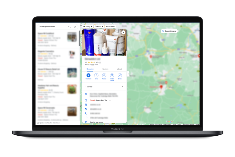 Skin Products Store Maps